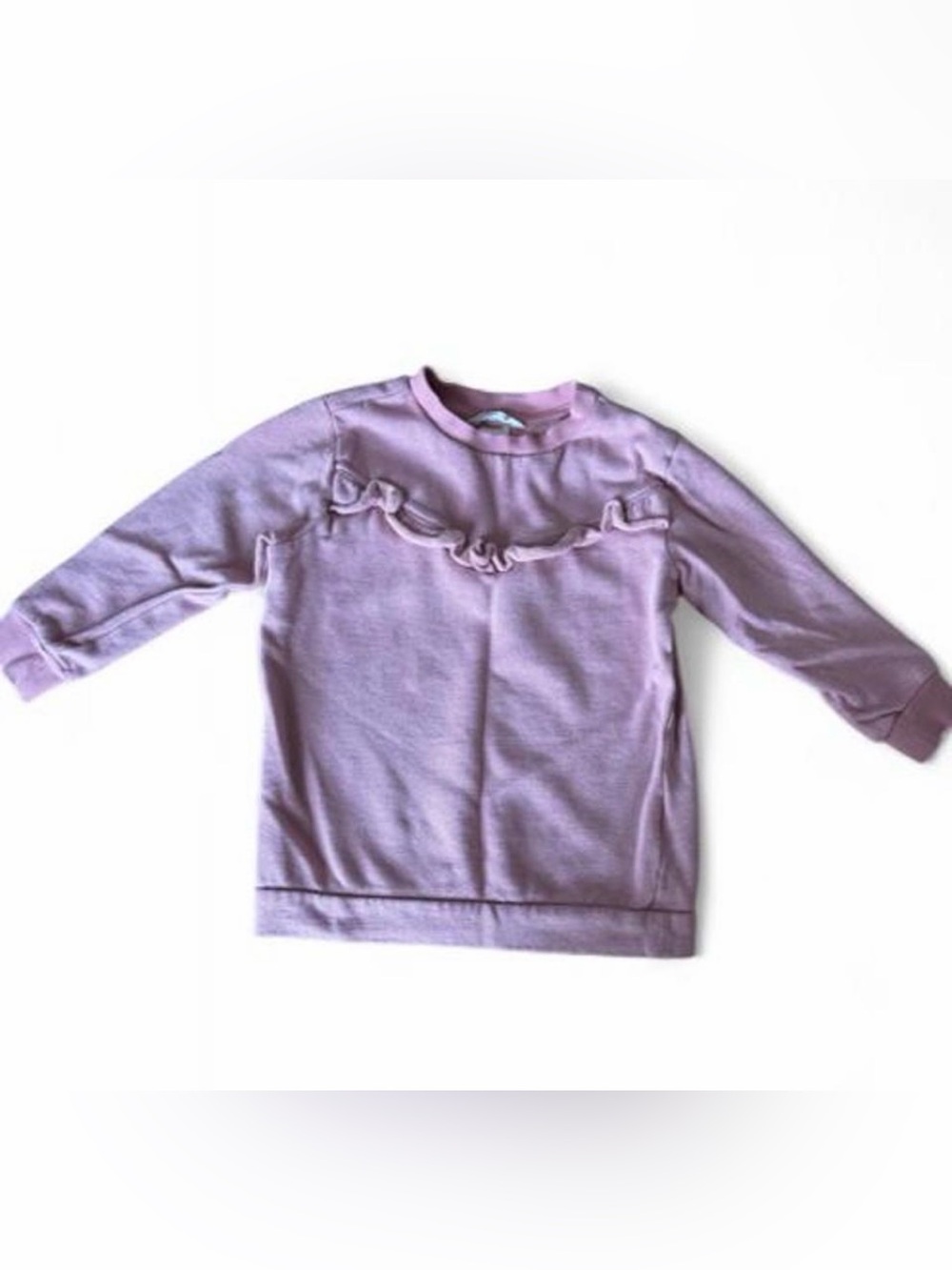 4T sparkly pink sweatshirt little girls top long sleeve with ruffles
